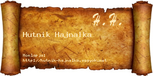 Hutnik Hajnalka névjegykártya