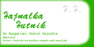 hajnalka hutnik business card
